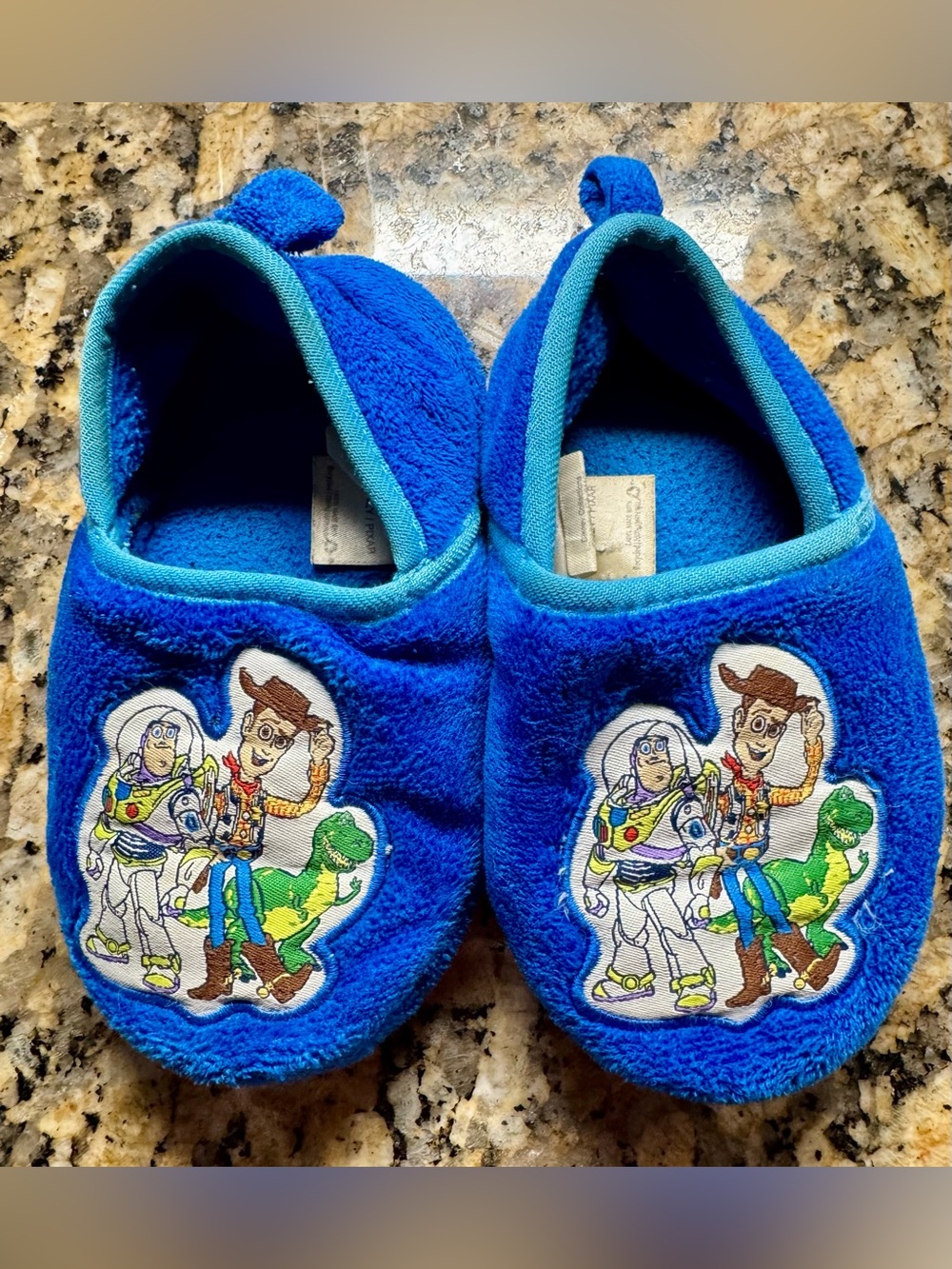 💙 Disney Pixar Toy Story Toddler Slippers Buzz Woody Rex Size 9/10